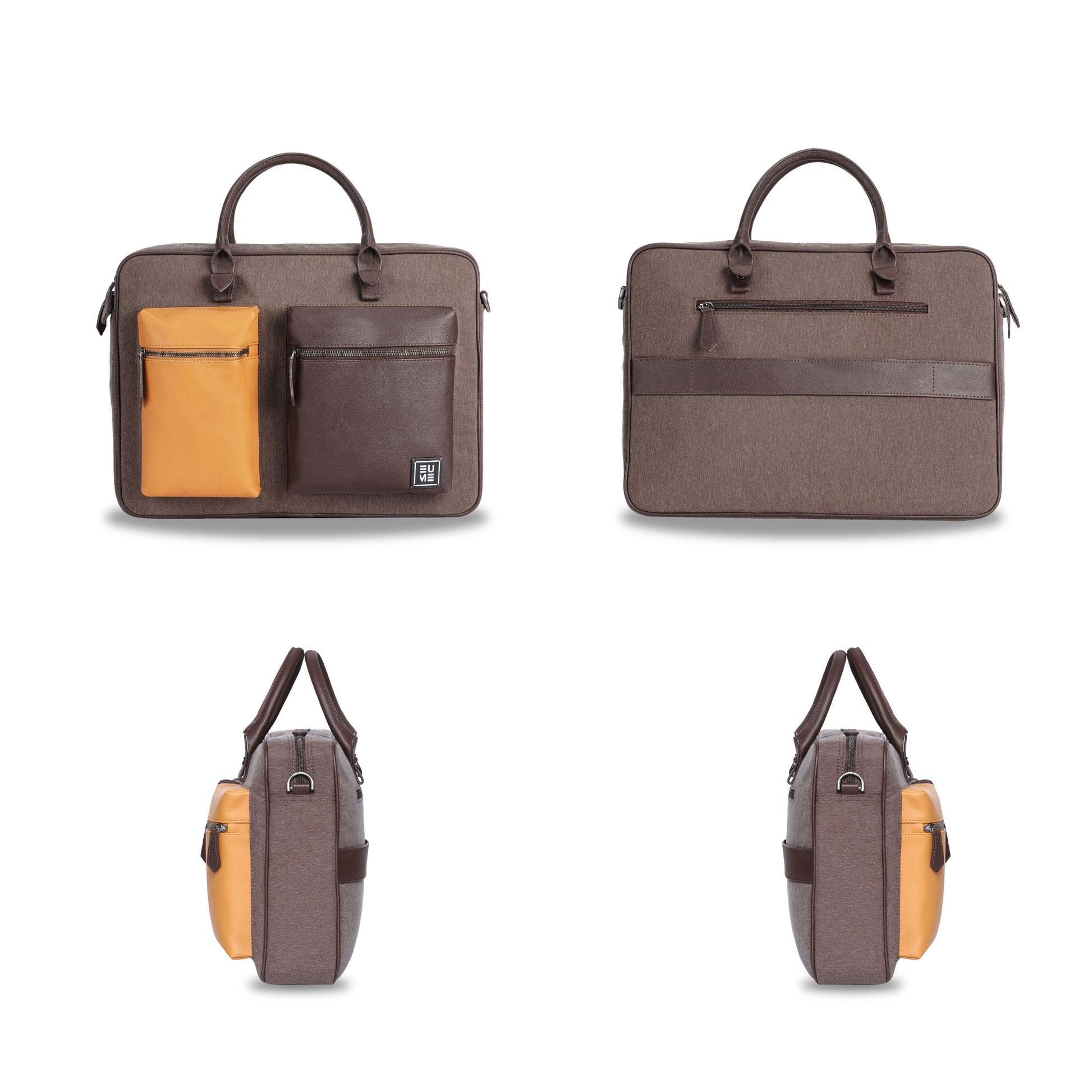 Stylish Attache Messenger Bag with multiple storage pockets.