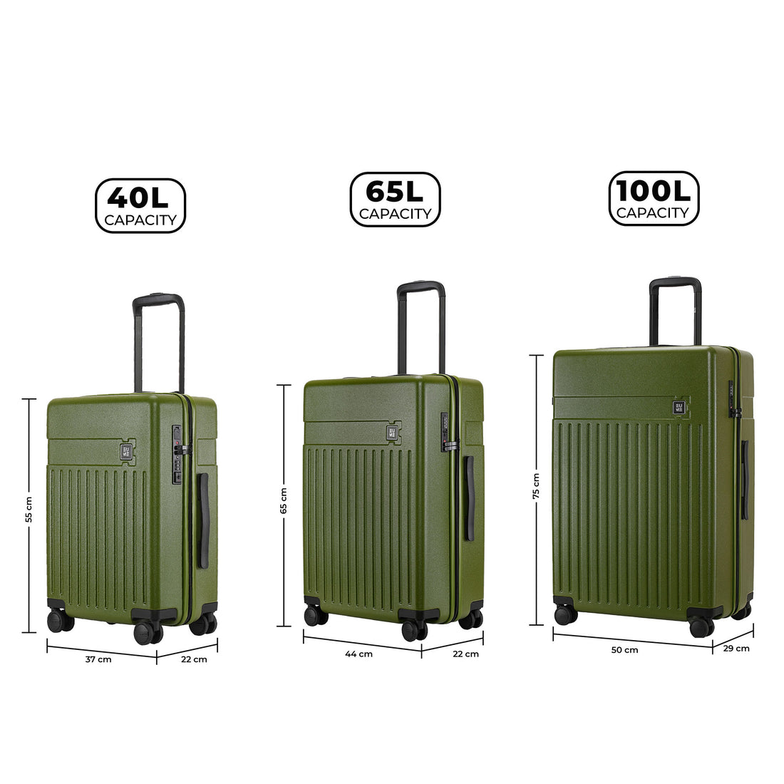Classic Set of 3- Olive Green