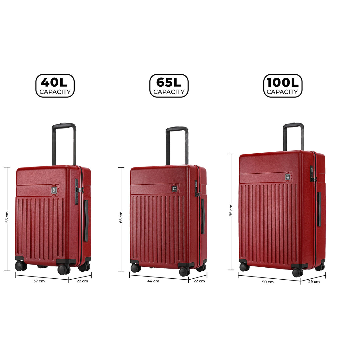 Classic Set of 3- Cardinal Red