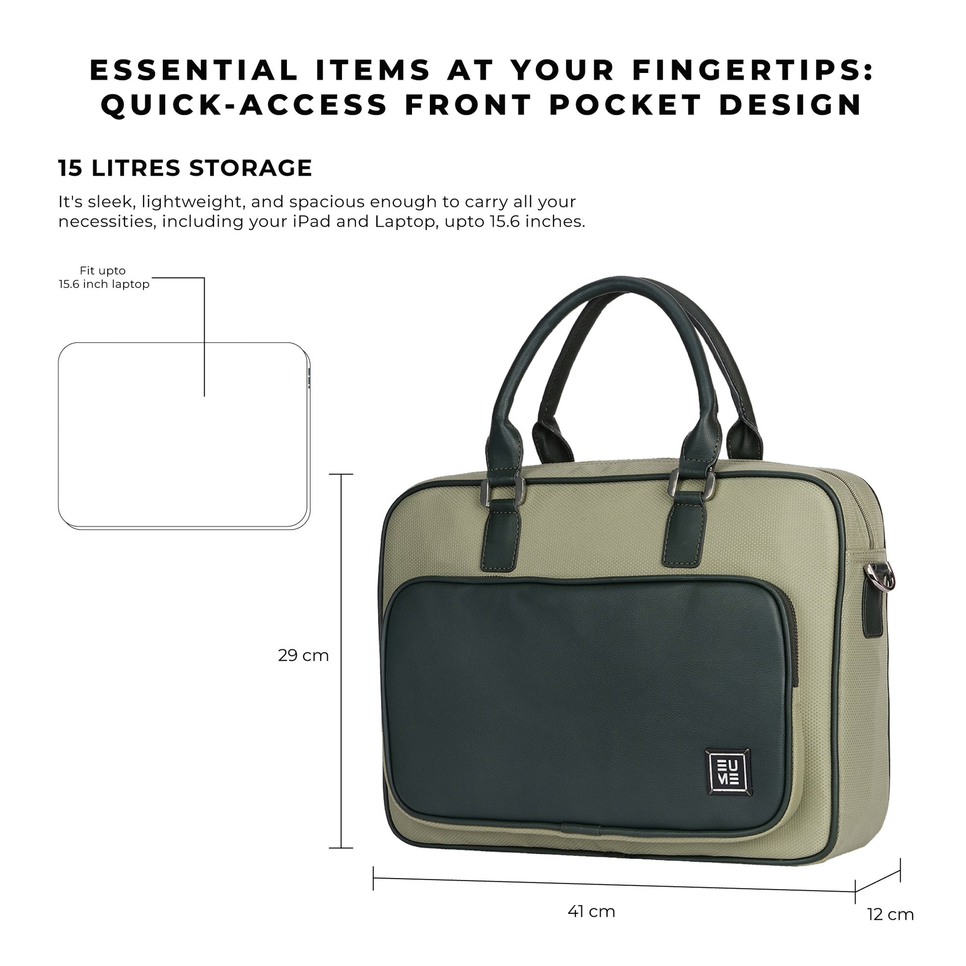 Sleek Executive Messenger Bag with quick-access front pocket design.