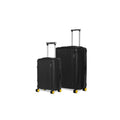 Stylish black Nomad Cabin luggage set with wheels and retractable handles.