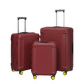 Stylish red Nomad Cabin luggage set with three sizes.