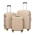 Wanderer Check-In Medium luggage set in stylish beige color.