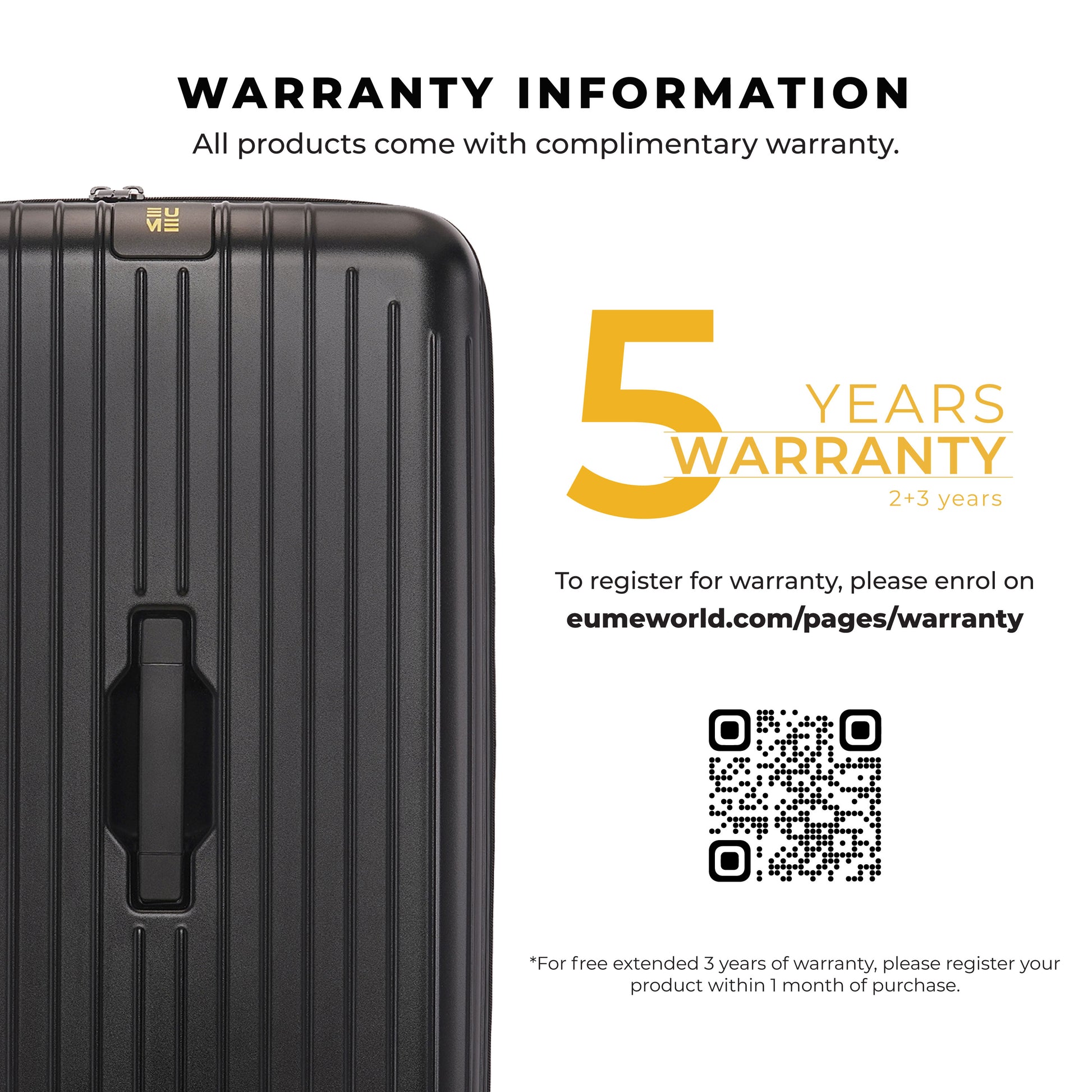 Trunk Check-In Plus warranty information with QR code for registration.