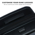 Customizable EUME luggage for personalized travel experience.