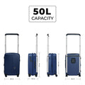 Charter Cabin luggage with 50L capacity, dimensions, and design details.