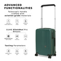 Advanced travel suitcase with telescopic handle and SilentRun wheels.