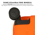 EUME SilentRun PRO wheels for smooth 360° movement in Charter Cabin luggage.