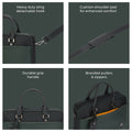 Commute Messenger Bag features durable design with detachable hooks and comfort padding.