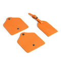 Orange accessory kit with tags for stylish organization.