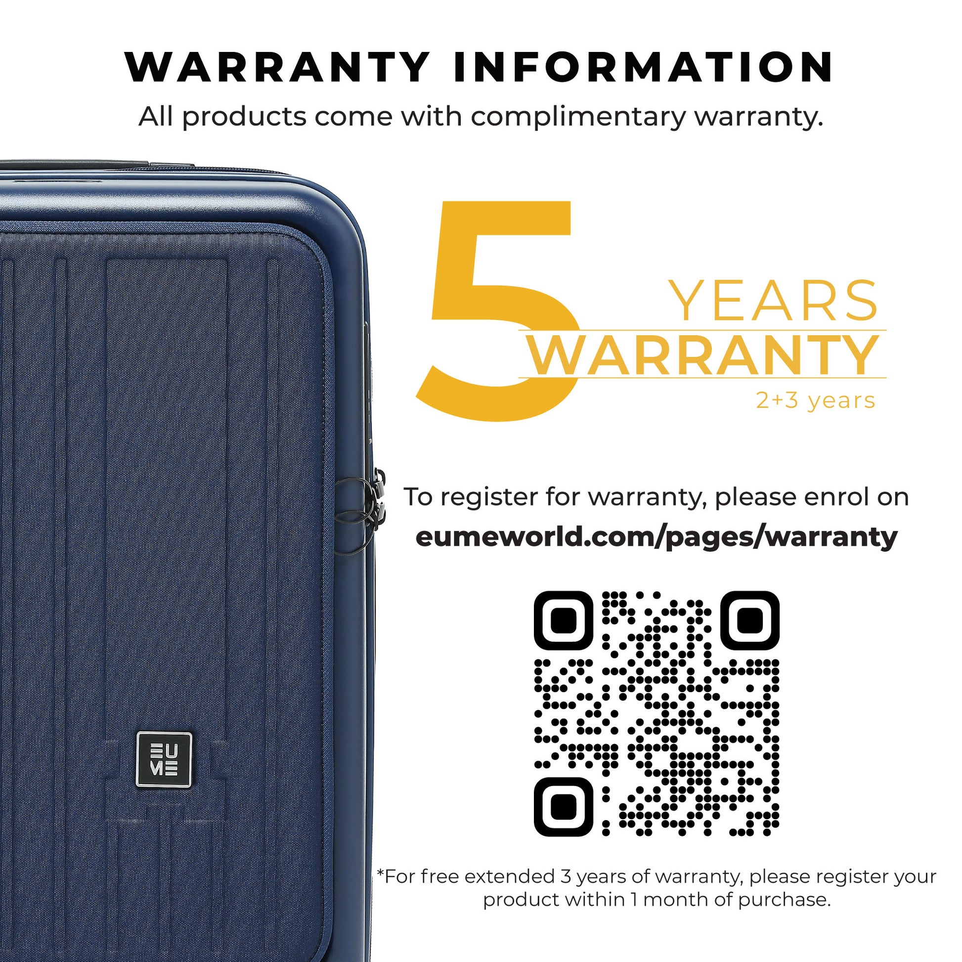 Cabin Pro warranty information with QR code for registration.