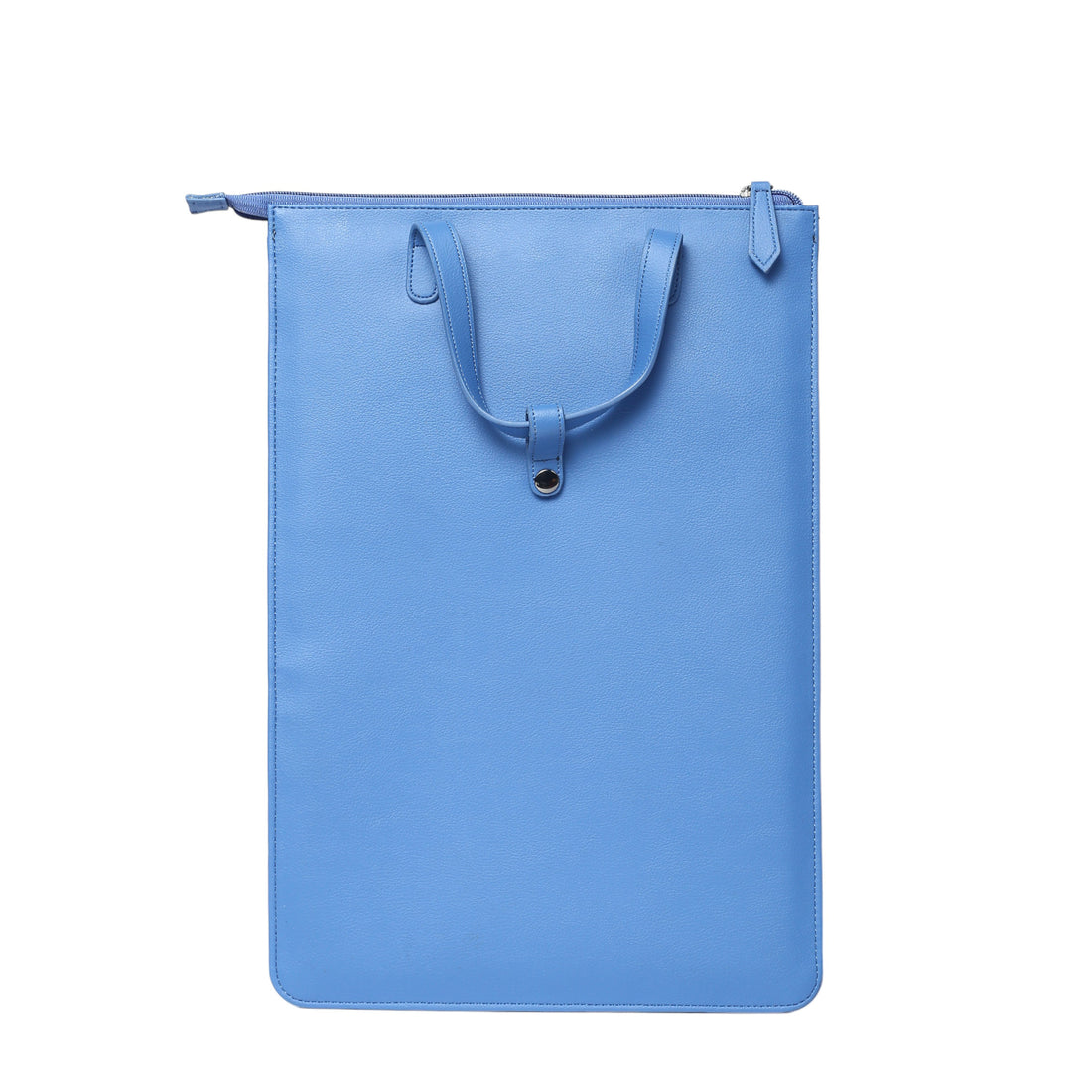 Blue EUME branded travel bag with handle and front pocket.