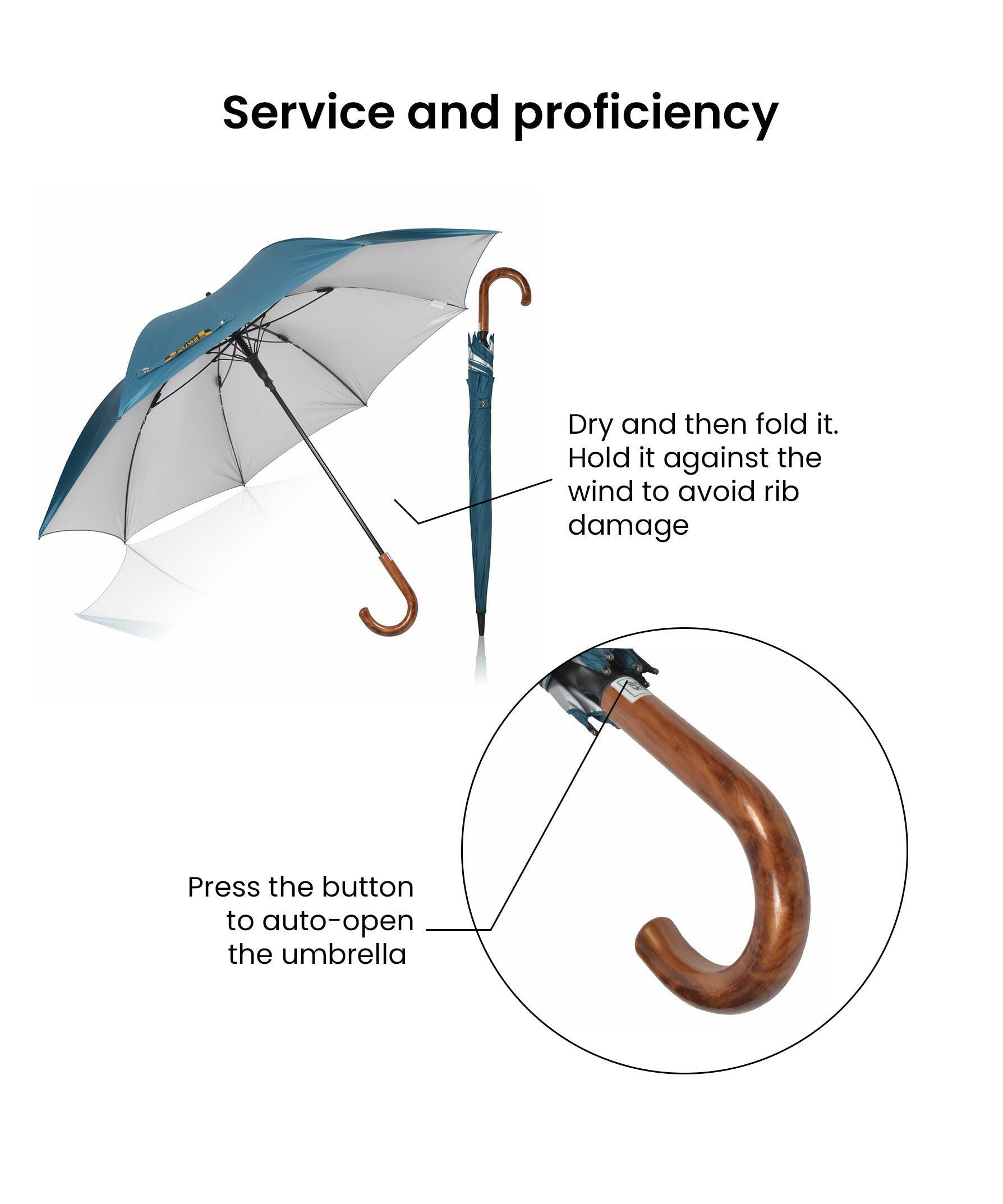 EUME Ordin 27 umbrella with auto-open feature and stylish design.