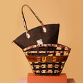 Stylish Praline Tote Bag with vibrant patterns and elegant design.