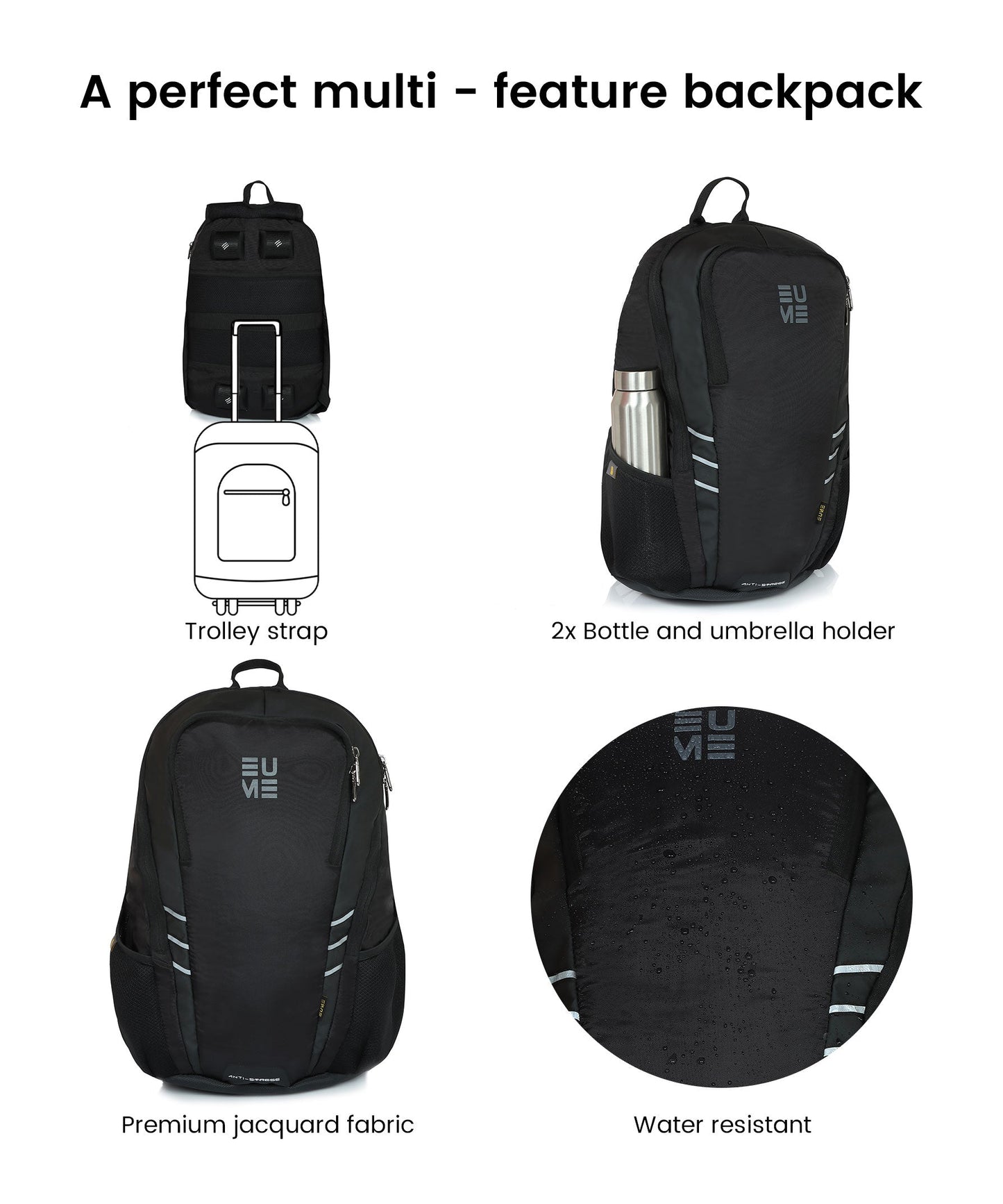 Propine 22L Massager Backpack with premium fabric and water-resistant features.