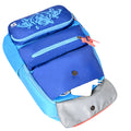 EUME Delhi Capitals laptop backpack interior with compartments and charger.