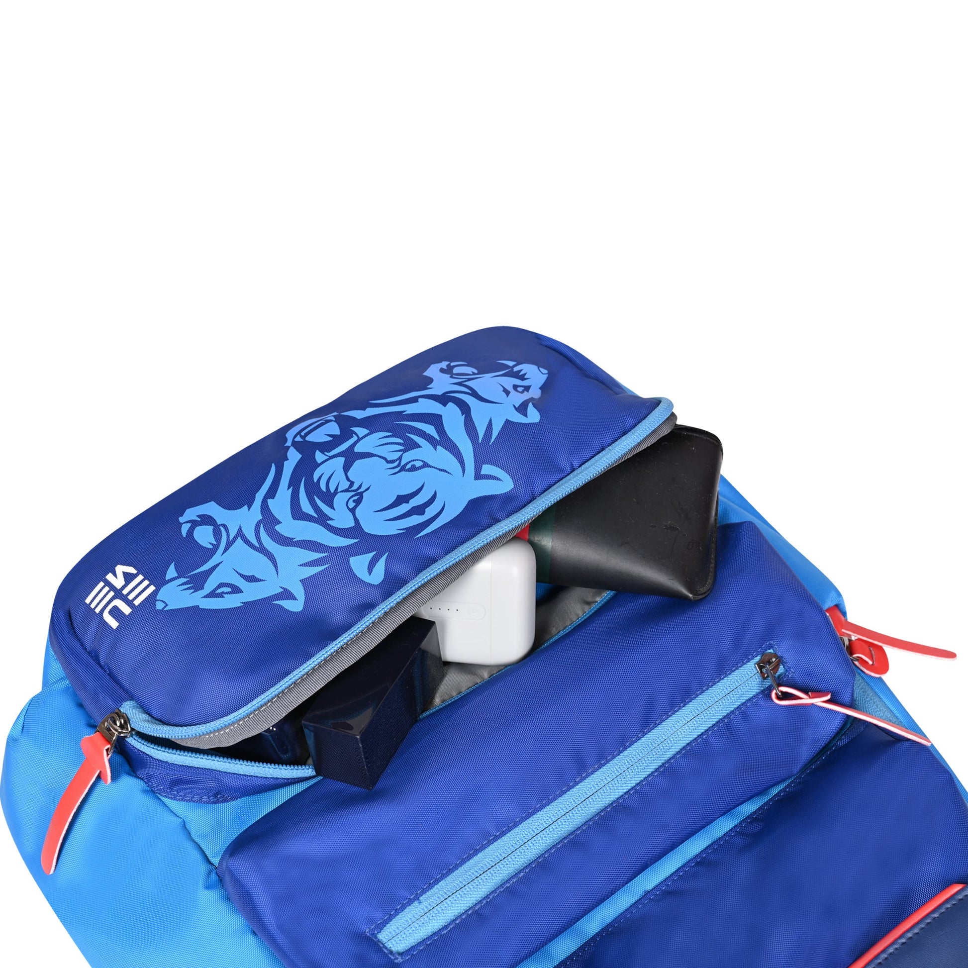 EUME Delhi Capitals 29 Ltrs Laptop Backpack with accessories inside.