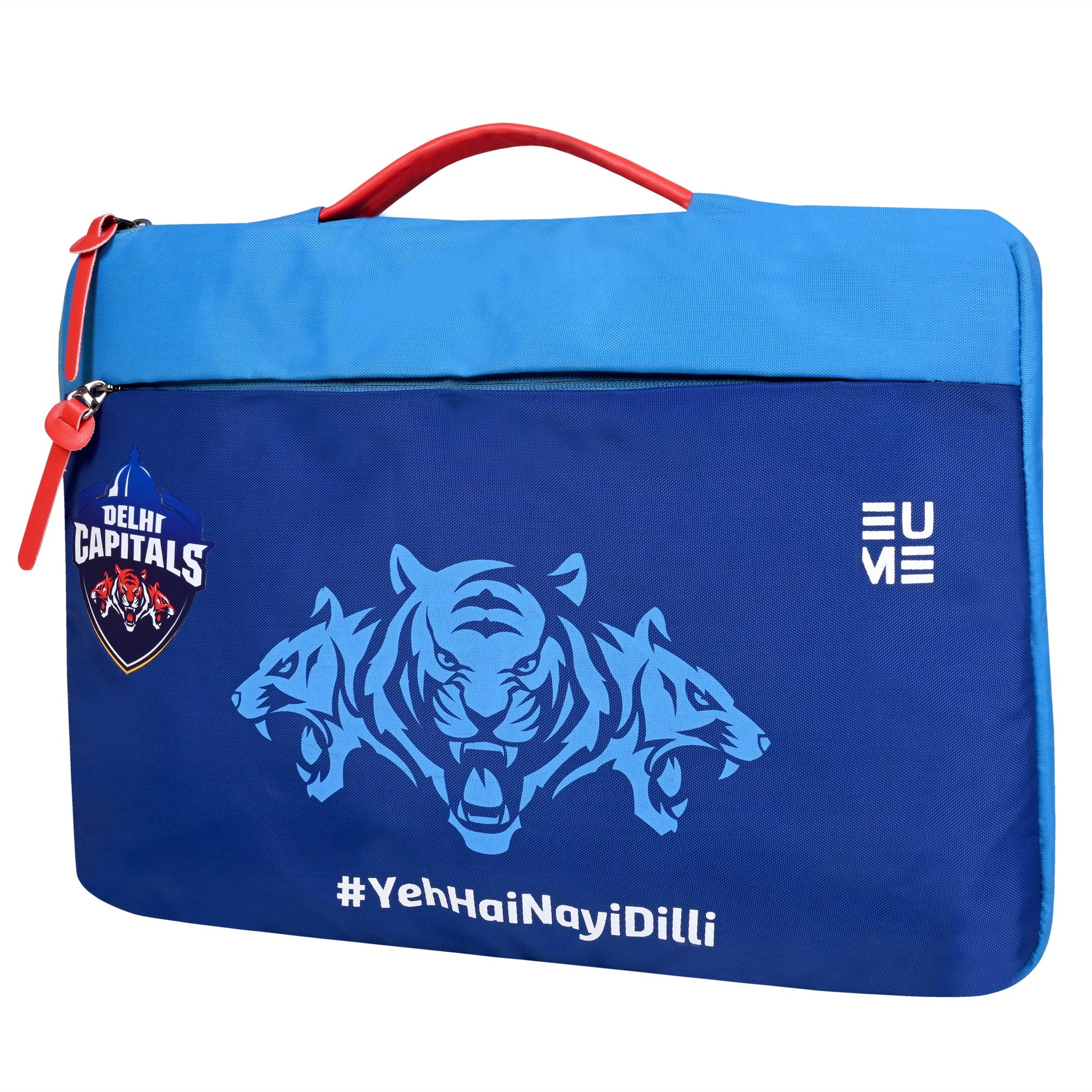 EUME Delhi Capitals 15.6 Inch Laptop Sleeve with graphic design.