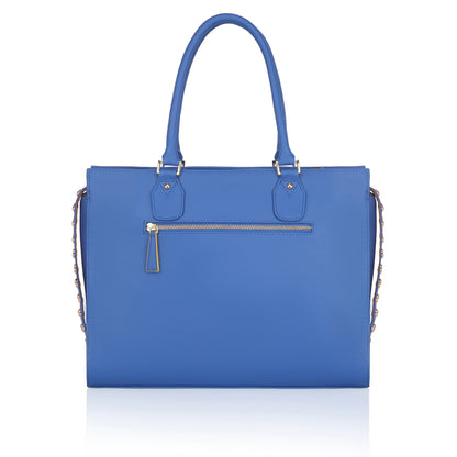Daffodil Satchel Laptop Handbag in vibrant blue color with stylish design.