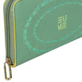 EUME Bandwing Clutch with dragonfly design and gold zipper detail.