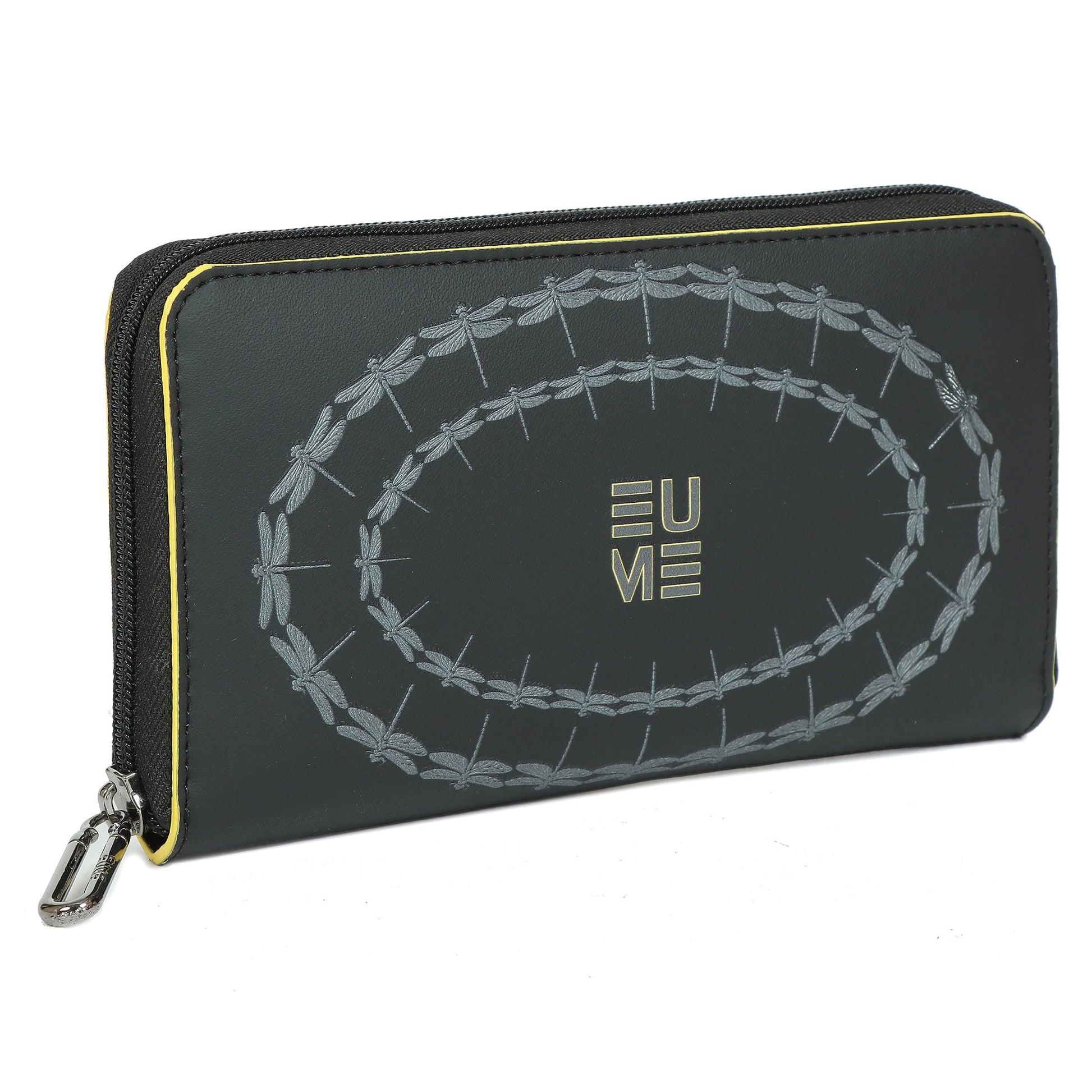 EUME Bandwing Clutch with dragonfly design and stylish zipper.