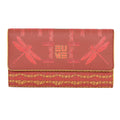 EUME Firefly Clutch featuring dragonfly design in red and gold.