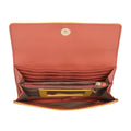 EUME Firefly Clutch interior with pockets and zipper compartment.