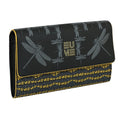 EUME Firefly Clutch with dragonfly design and stylish black and yellow pattern.