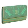 EUME Firefly Clutch featuring a vibrant dragonfly design in green.