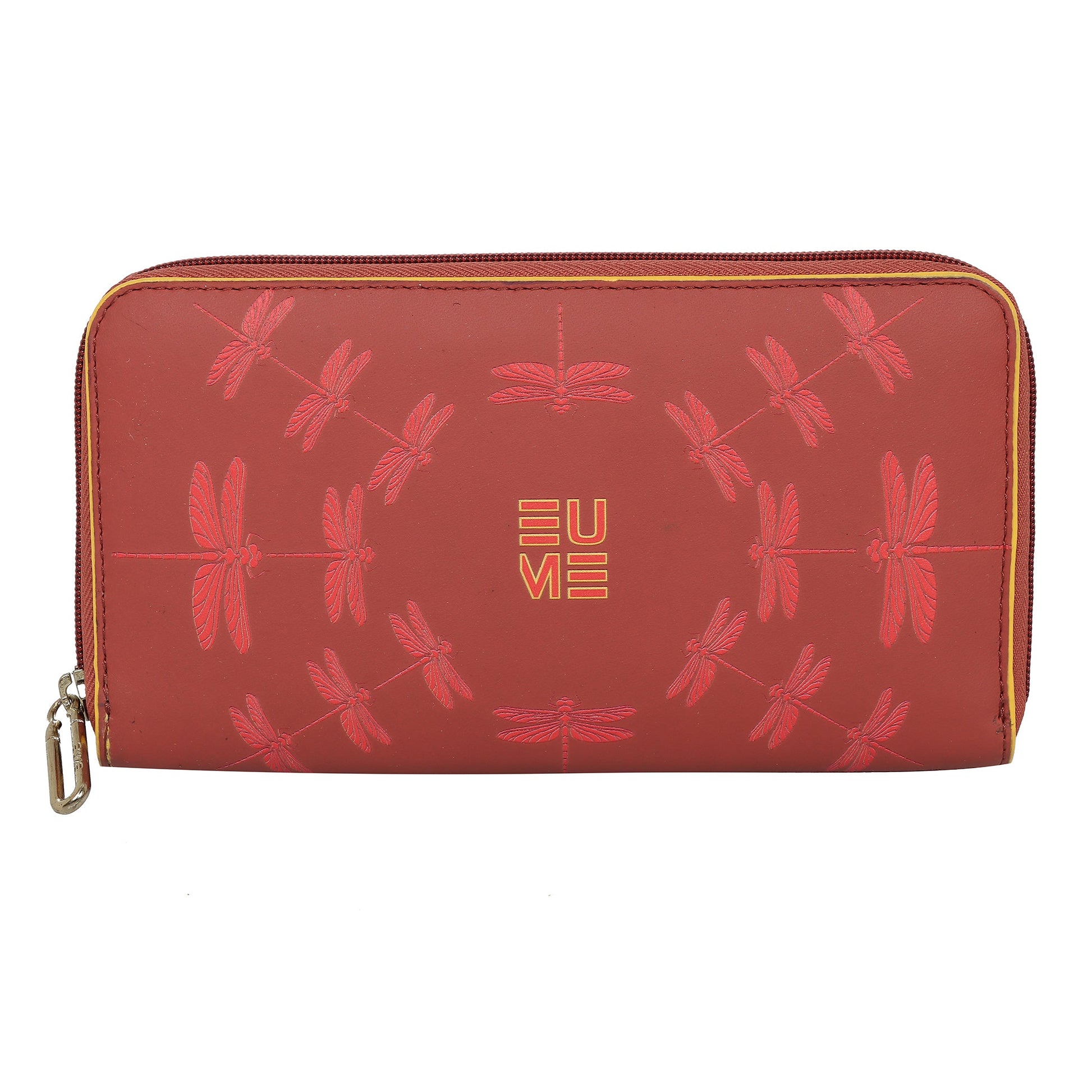 EUME Shaffronwing Clutch with dragonfly design in vibrant colors.