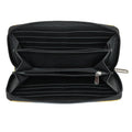 EUME Shaffronwing Clutch interior with organized compartments and zipper pocket.