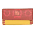 EUME Ladybug Clutch in vibrant pink and yellow leather.