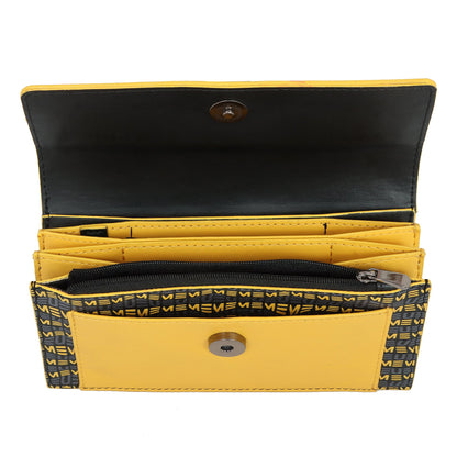 EUME Ladybug Clutch interior with card slots and zippered pocket.