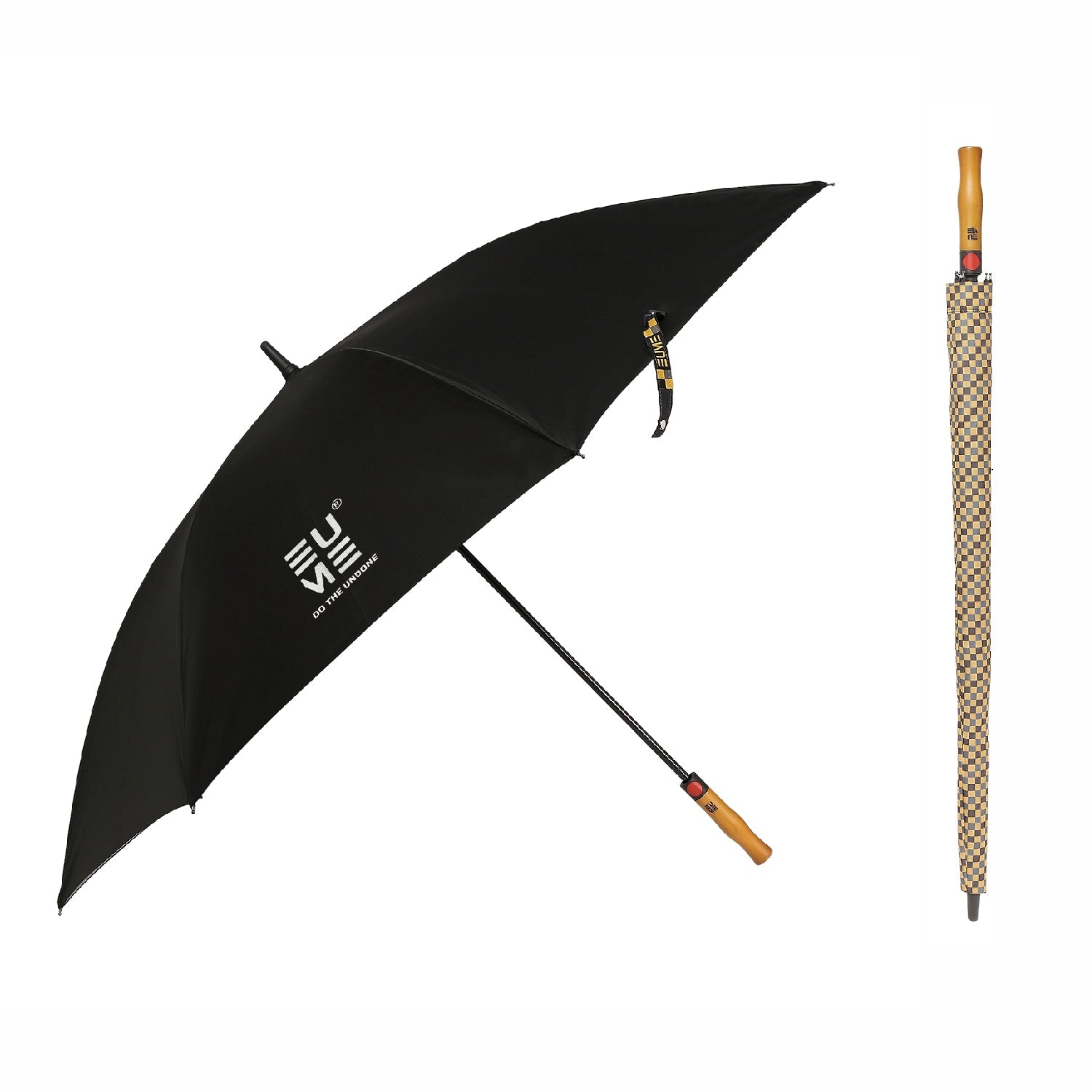 EUME Jumbo 32" Straight HO Umbrella with stylish wooden handle.