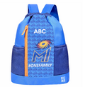 EUME Mumbai Indians 19 Ltrs Drawstring Backpack in blue and orange.