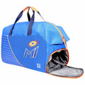 EUME Mumbai Indians MI duffle bag with shoe compartment, 33 liters capacity.