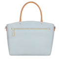 Orchid single sling laptop tote bag in light blue leather.