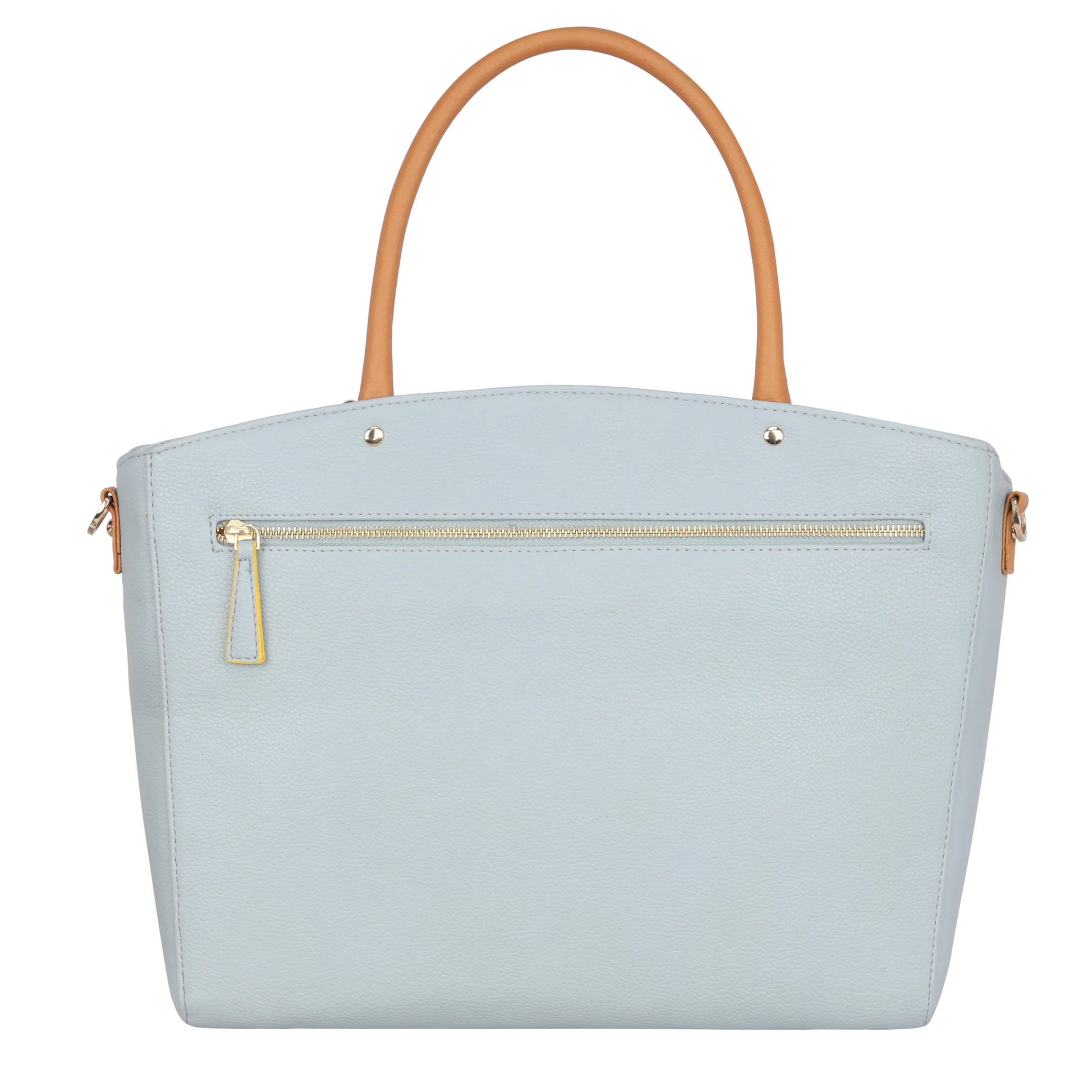 Orchid single sling laptop tote bag in light blue leather.