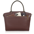 Orchid single sling laptop tote bag with pockets for phone and wallet.