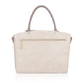 Orchid single sling laptop tote bag in beige with zipper pocket.