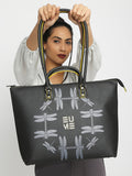 Broadwing Laptop Handbag featuring dragonfly design and stylish handles.