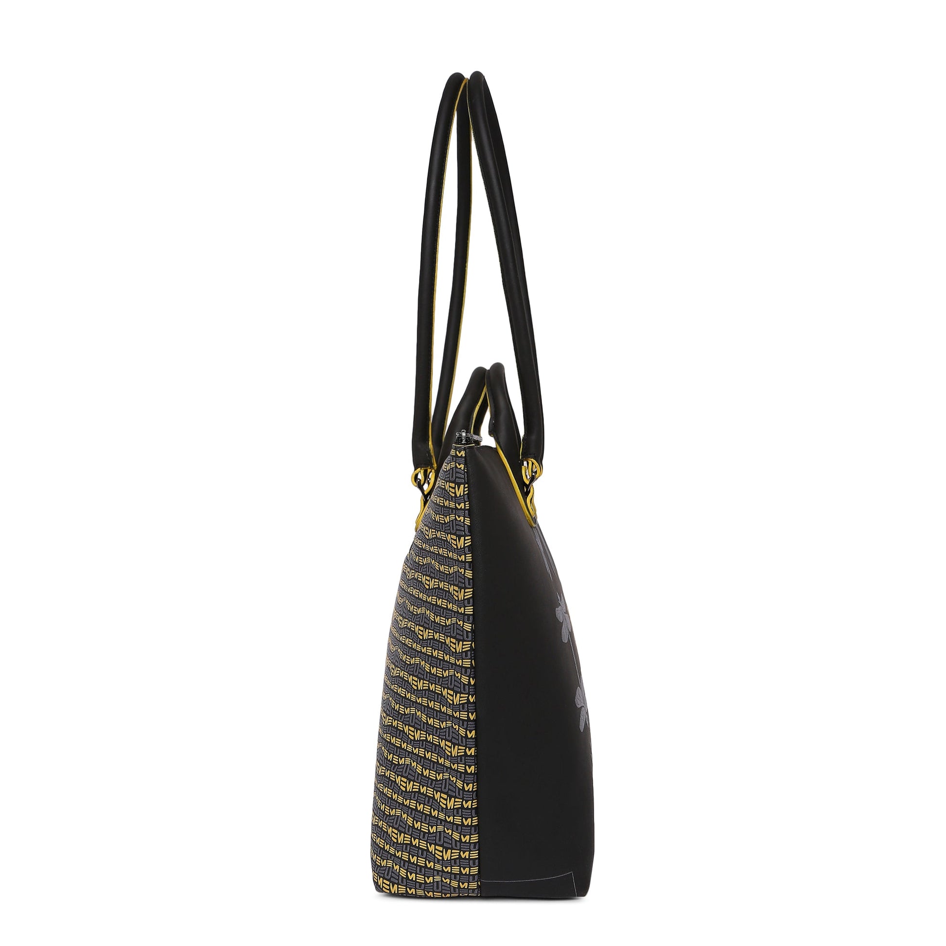 Broadwing Laptop Handbag in black and yellow stylish design.