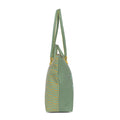 Stylish Broadwing laptop handbag in green and patterned design.