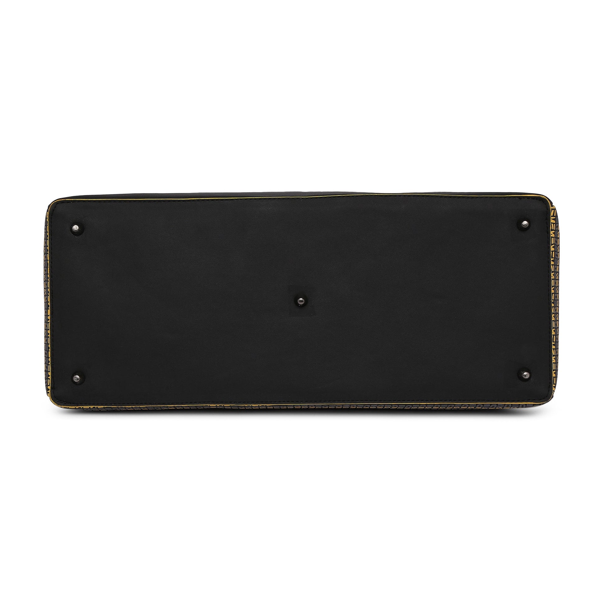 Flat view of a stylish Flapper Laptop Handbag in black.