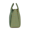 Spreadwing Tote Handbag in green with vibrant patterned design.