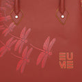 Spreadwing Tote Handbag with dragonfly design and stylish leather details.