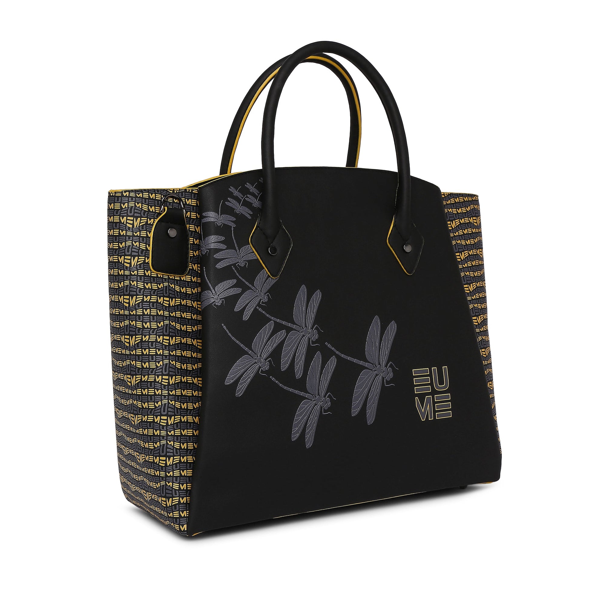 Stylish Spreadwing Tote Handbag with dragonfly design and bold colors.