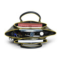 Inside view of Spreadwing Tote Handbag showing organized compartments and items.