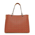 Flapper Laptop Handbag with stylish print and chain strap.