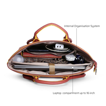 Broadwing Laptop Handbag with organized interior and spacious laptop compartment.